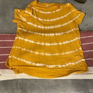Old navy Luxe yellow striped shirt